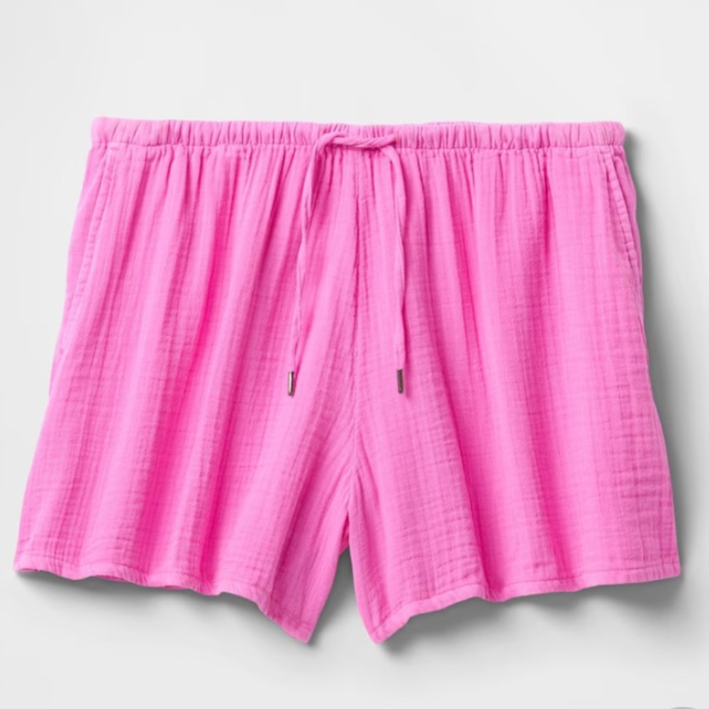 GAP 100% cotton gauze shorts in Pink